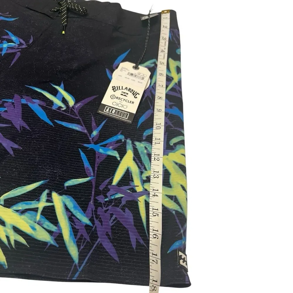 Billabong Boardshorts Slim 30 Black Bamboo Print Surf Core Spring Swim